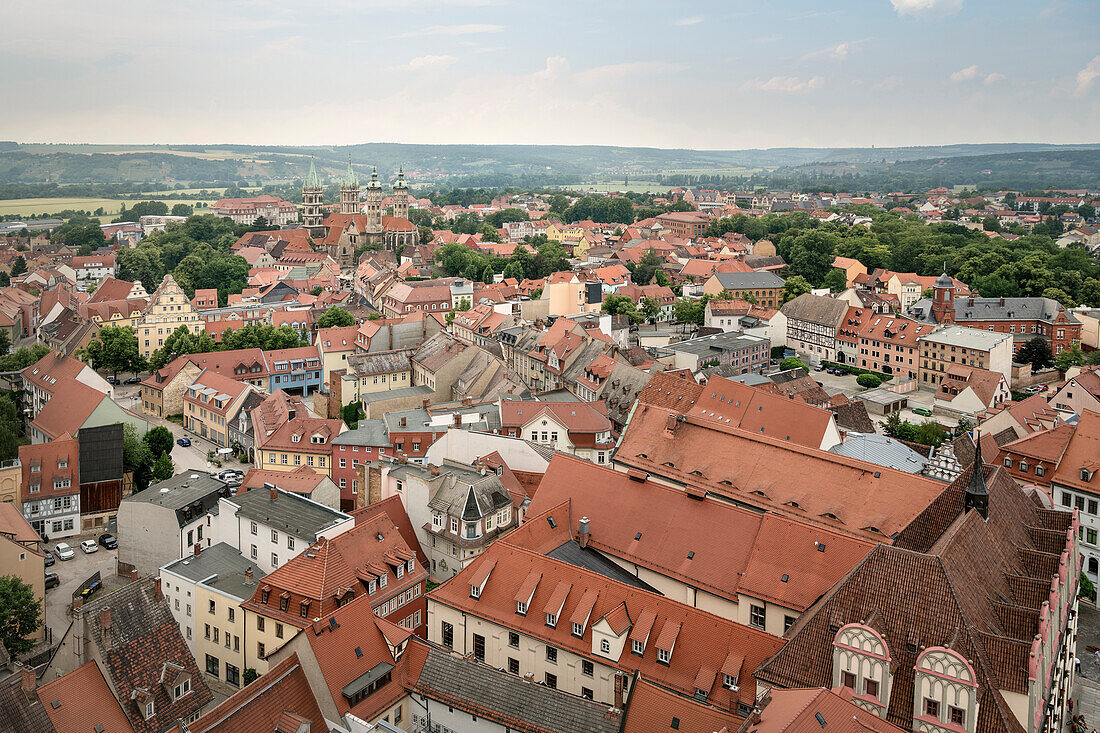 view over Naumburg with cathedral St.Peter and Paul in the back, Saxony-Anhalt, Germany