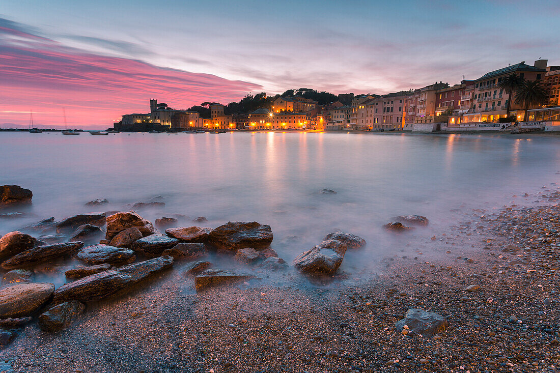 Bay of silence at dusk,Sestri Levante,Genova Province, Liguria,Italy