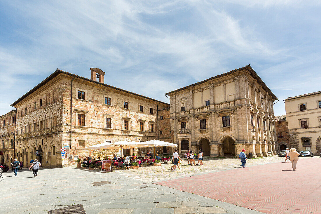 Italy, Tuscany, the village of Montepulciano on the hills tuscany, plaza Grande, provence of Siena
