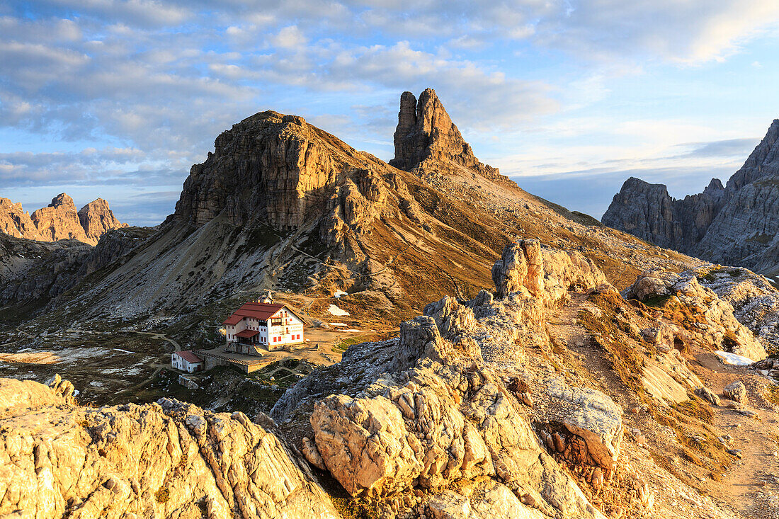 Refuge Locatelli, Sexten Dolomites, South Tyrol, province of Bolzano, Italy