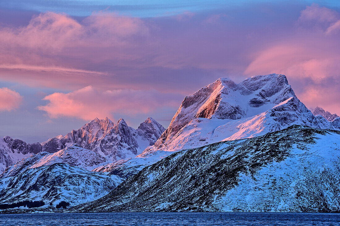 Mood of clouds above Flakstadoya, Lofoten, Nordland, Norway