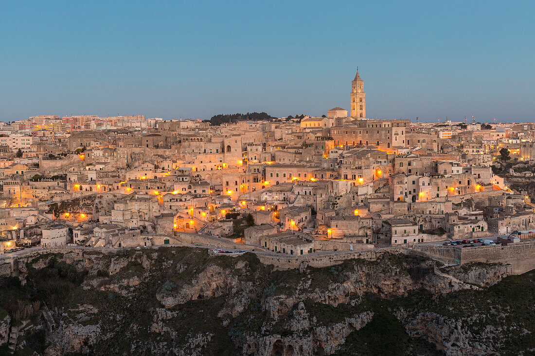 Dawn's early light on Matera, Matera province, Basilicata, Italy