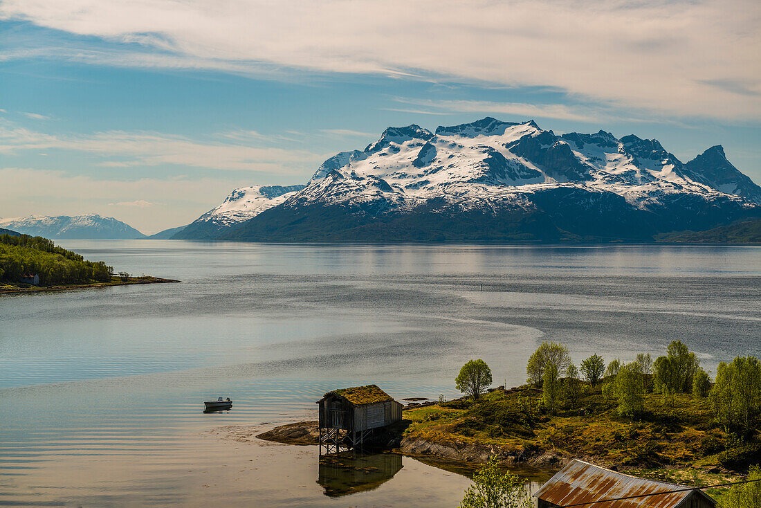 Lavangsfjord, nördlich von Steinsland, Norwegen