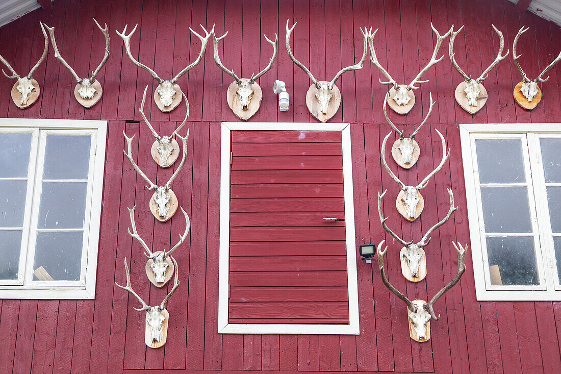 Hunting lodge in valley Valldalen near river Valldøla, Valldal, More and Romsdal, Fjord norway, Southern norway, Norway, Scandinavia, Northern Europe, Europe