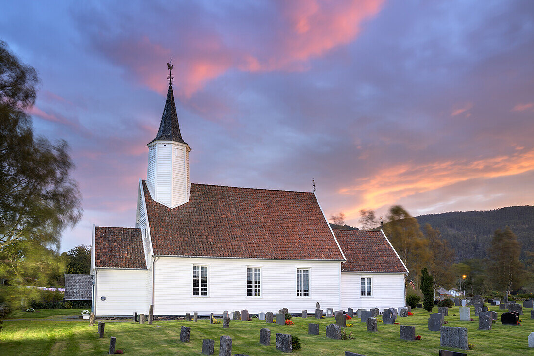 Chruch in Jelsa, Boknafjorden, Suldal, Rogaland, Fjord norway, Southern norway, Norway, Scandinavia, Northern Europe, Europe