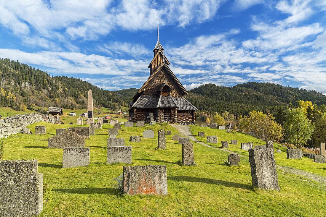 Stabkirche von Eidsborg, Telemark, Østlandet, Südnorwegen, Norwegen, Skandinavien, Nordeuropa, Europa