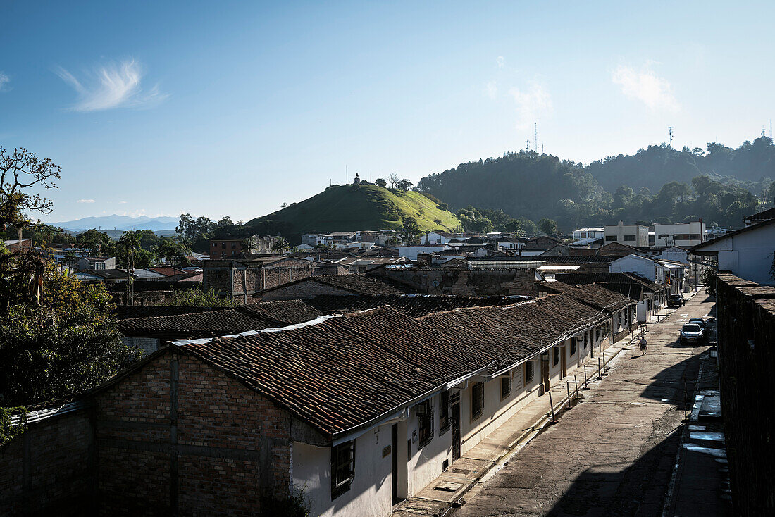 Blick zum Aussichts Berg Cerro El Morro, Popayan, Departmento de Cauca, Kolumbien, Südamerika