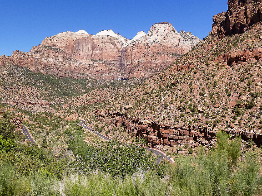 road into Zion Canyon, Utah, USA