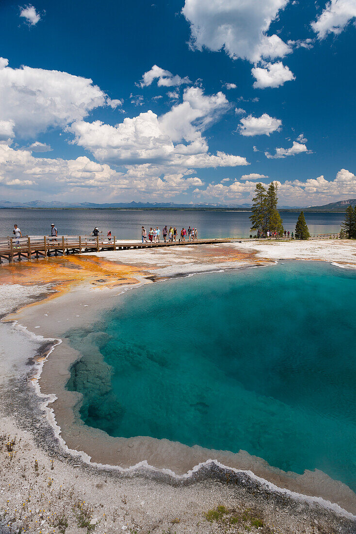 Black Pool hot spring im West Thumb Geyser Basin, Yellowstone Nationalpark, Wyoming, USA