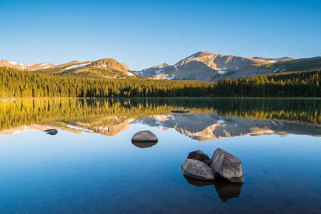 Reflections in Brainard lake, Colorado, USA