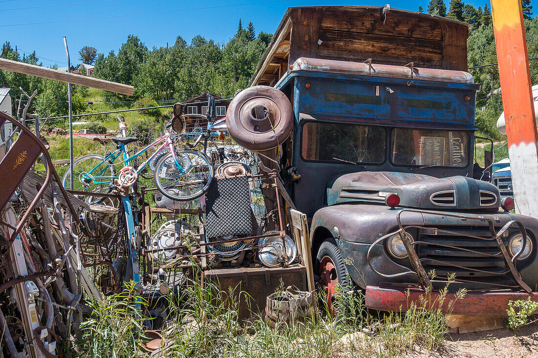 scrapyard in the Rocky Mountains, Colorado, USA