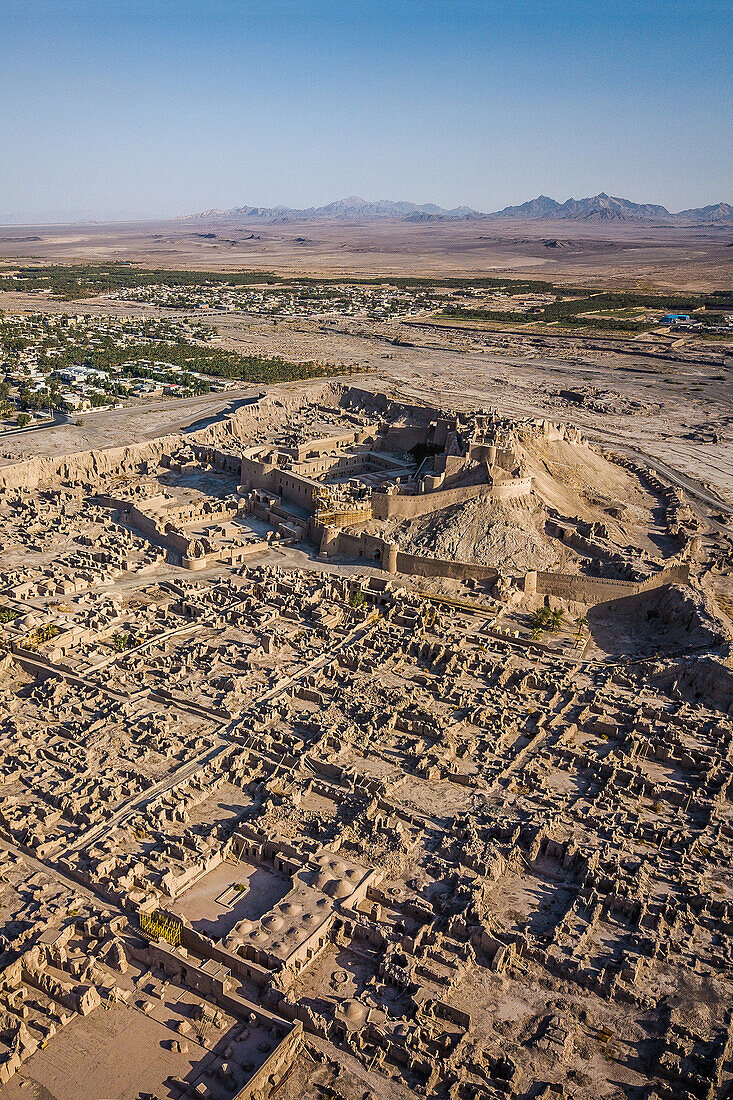 Mud city Bam from above, Iran, Asia