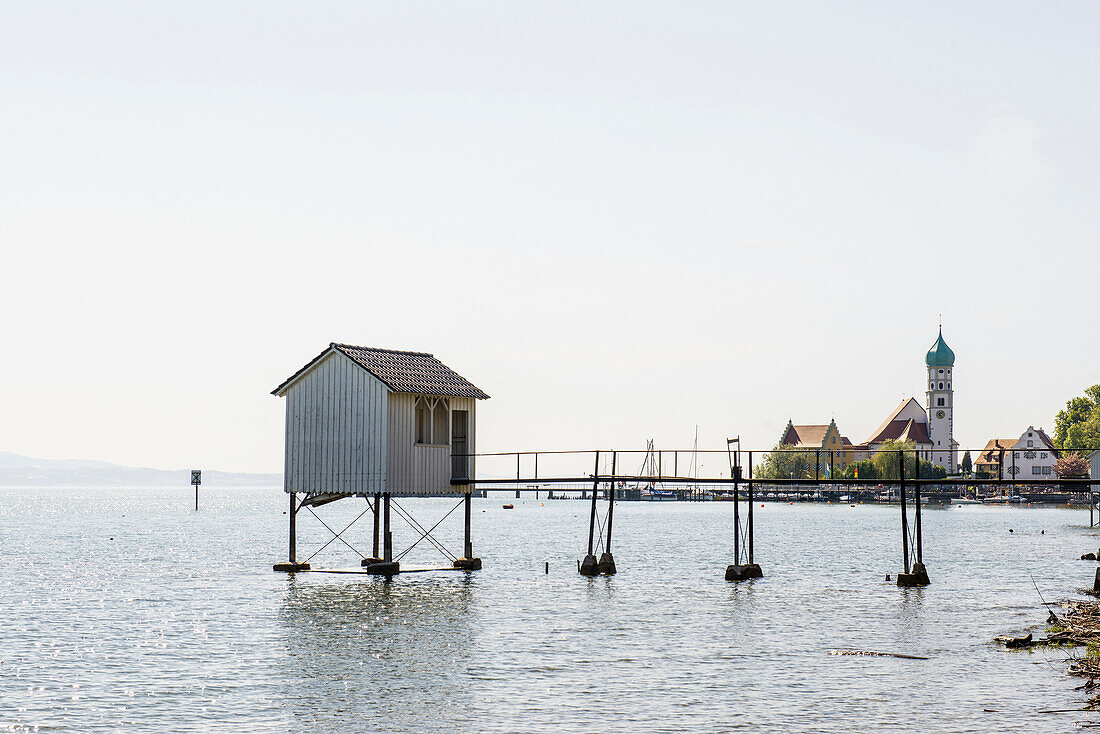 Badehäuschen, Wasserburg, Bodensee, Bayern, Deutschland