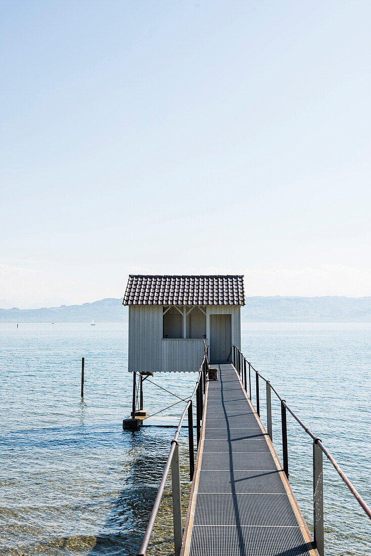 Badehäuschen, Wasserburg, Bodensee, Bayern, Deutschland