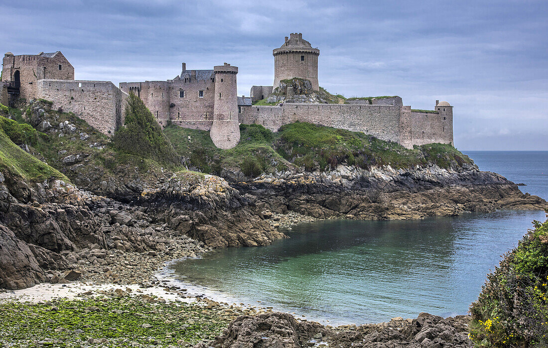 France, Brittany, Cotes d'Armor, feudal castle of Fot-la-Latte on the ocean's shore
