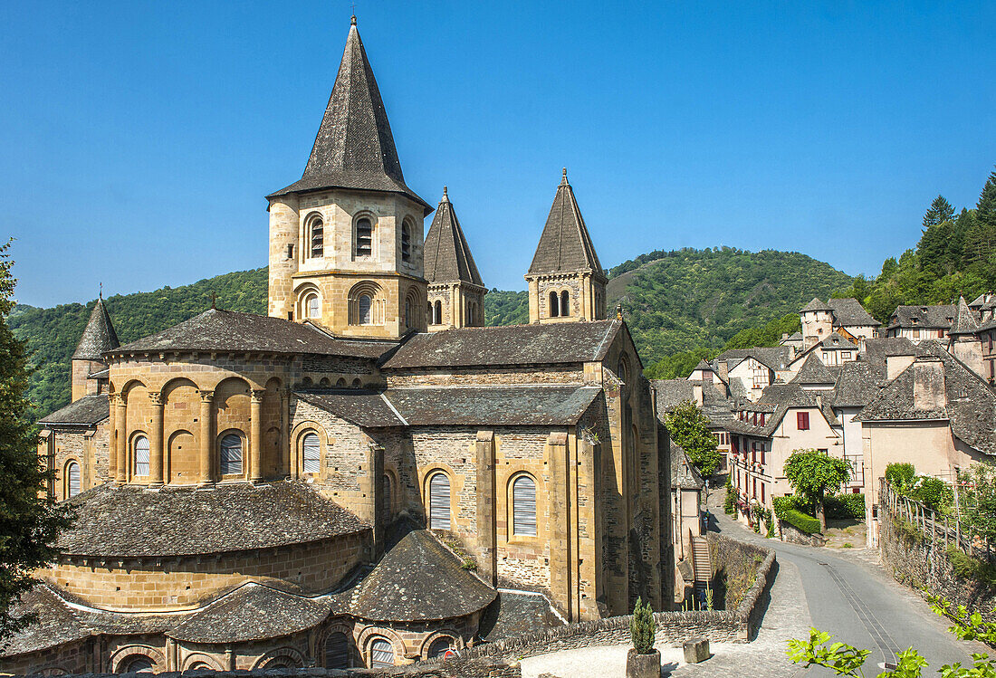 France, Aveyron, Conques, Sainte Foy basilica (labelled Most Beautiful Village in France)