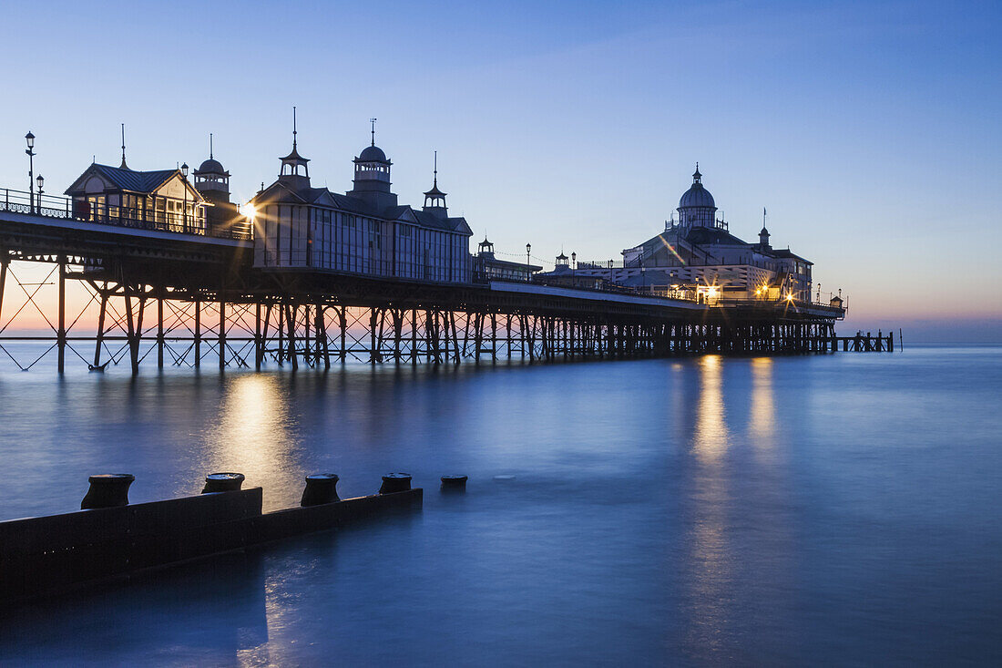 England, East Sussex, Eastbourne, Eastbourne Pier at Dawn