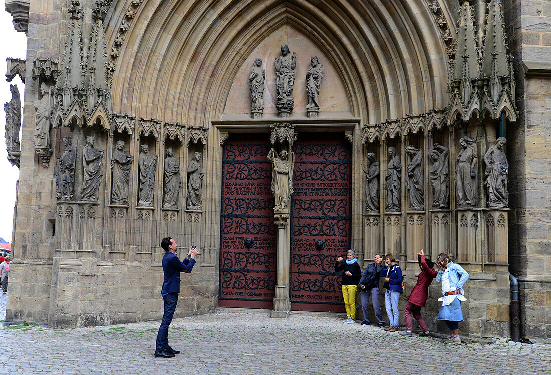 Westportal of the Cathedral, Erfurt, Thuringia, Eastgermany, Germany