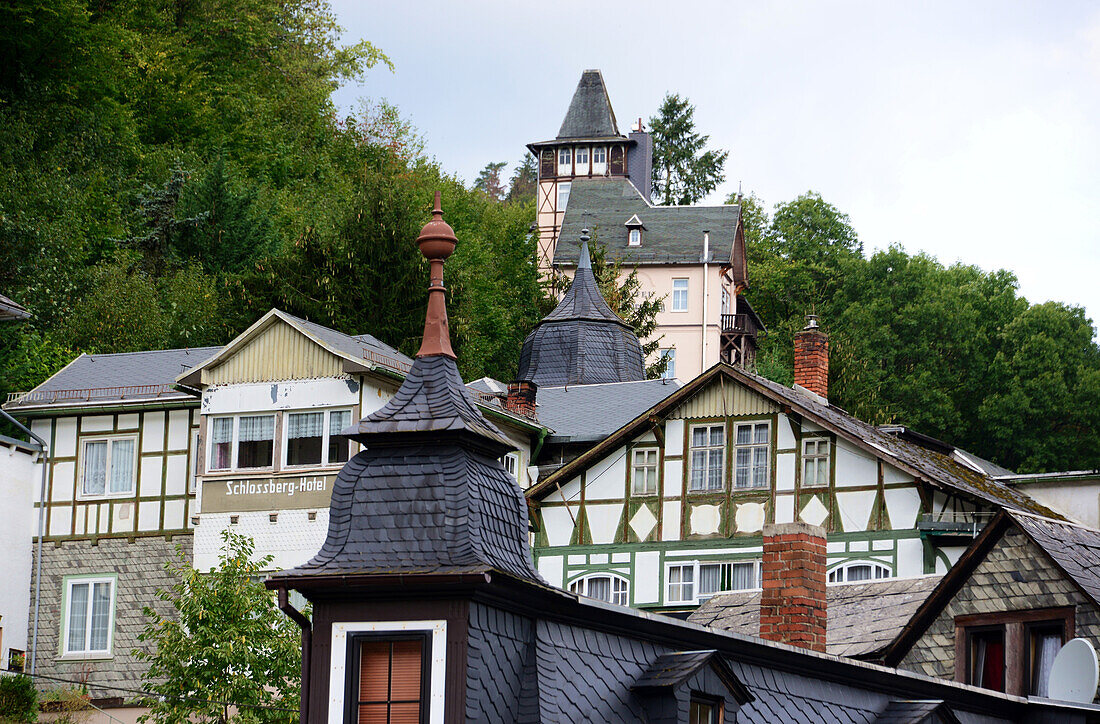 Schwarzburg in the Schwarza valley, Thuringia woods, Thuringia, Eastgermany, Germany