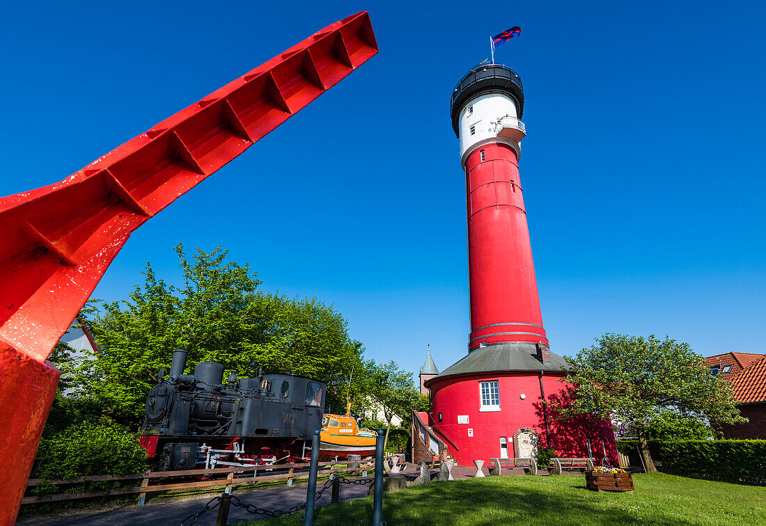 Inselmuseum mit Exponaten und altem Leuchtturm, Wangerooge, Ostfriesland, Niedersachsen, Deutschland