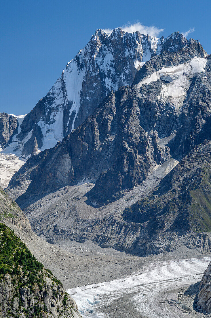 Grandes Jorasses, von Montenvers, Mont Blanc, Grajische Alpen, Savoyer Alpen, Haute-Savoie, Frankreich