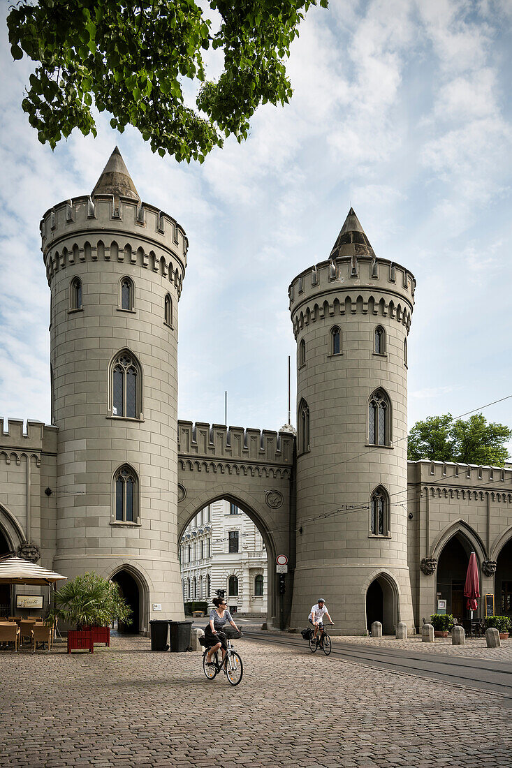 cyclists at Nauen Gate, Potsdam, Brandenburg, Germany