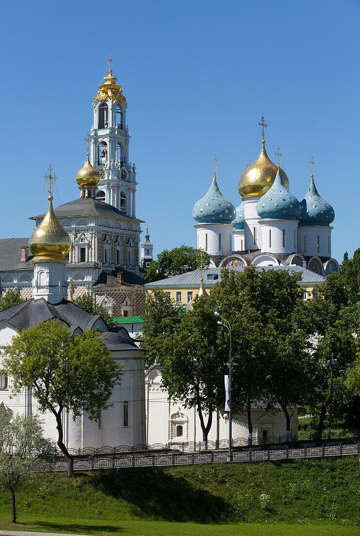 Overview, The Holy Trinity Saint Serguis Lavra, UNESCO World Heritage Site, Sergiev Posad, Golden Ring, Russia