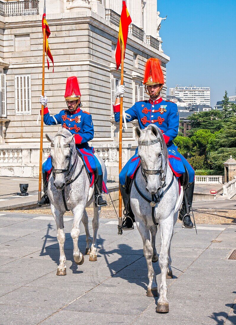 Changing of the guard. Royal Palace of Madrid, Spain.