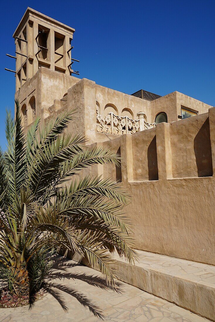 Bastakiya, Historischer Stadtteil, Windturm, Bur Dubai, Dubai, VAE, Vereinigte Arabische Emirate