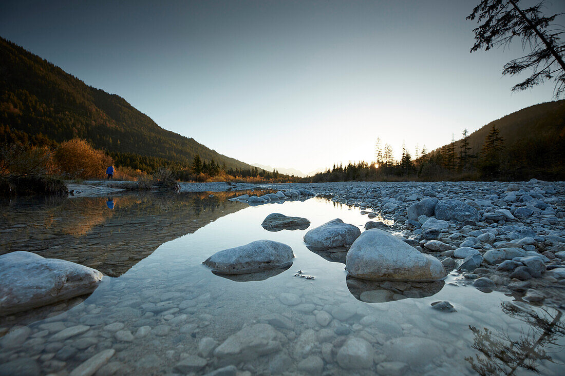 'bavarian Canada' river isar near Hinterriss, river Isar, bavaria, germany