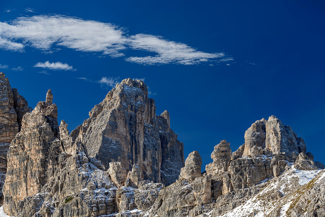 Rockfaces of Paternkofel, Paternkofel, Tre Cime, Sexten Dolomites, Dolomites, UNESCO World Heritage Site Dolomites, Venetia, Italy