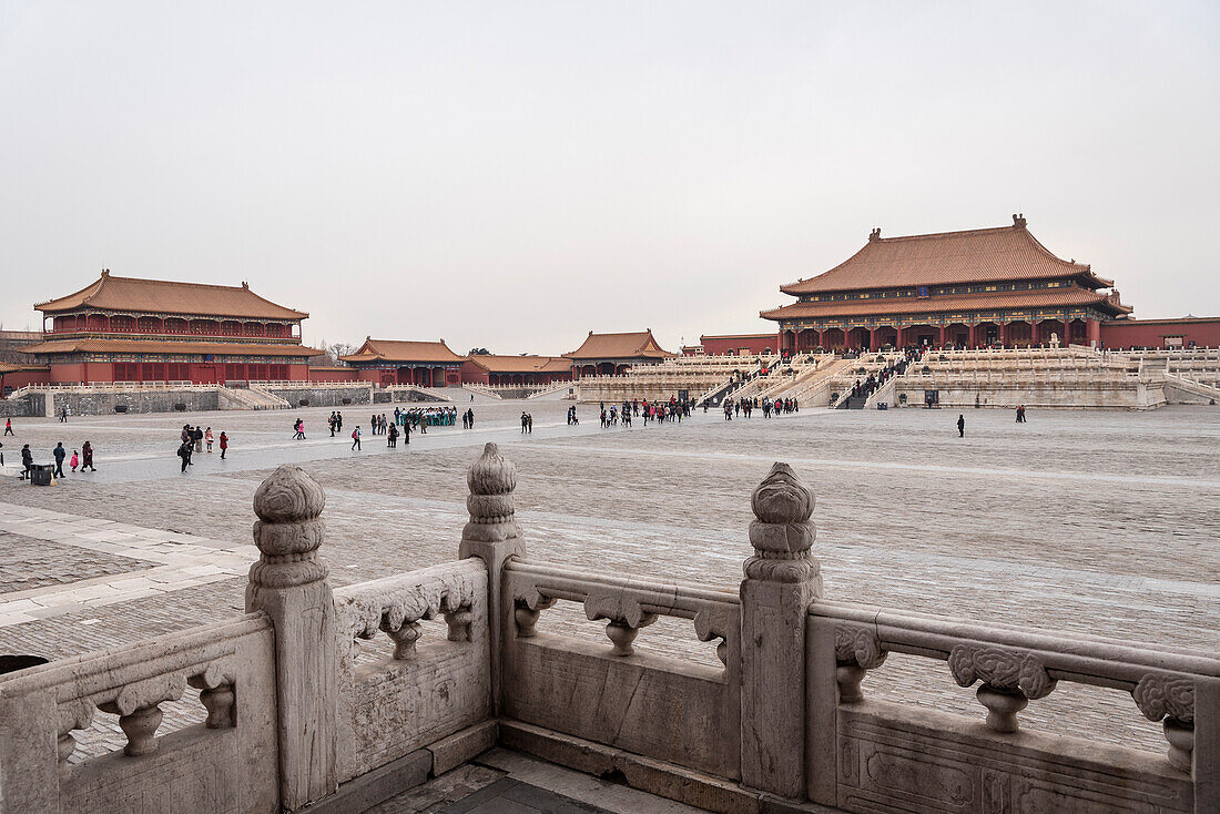 Blick zur Halle der Höchsten Harmonie, die Verbotene Stadt, Peking, China, Asien, UNESCO Welterbe