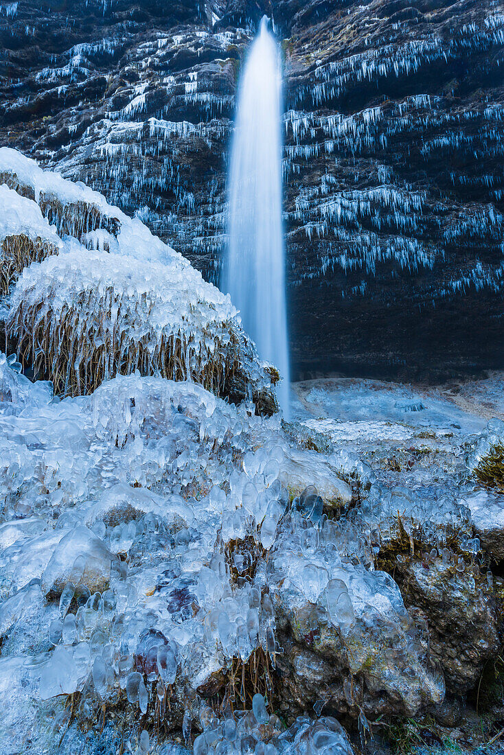 Waterfall during wintertime, Triglav National Parc, Slovenia