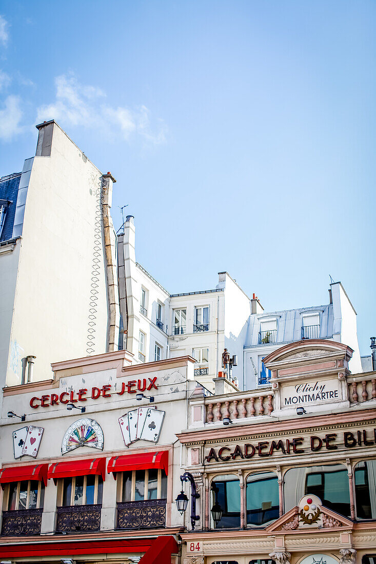 Akademie für Billard, typische Architektur, Place du Clichy, Paris, Frankreich, Europa