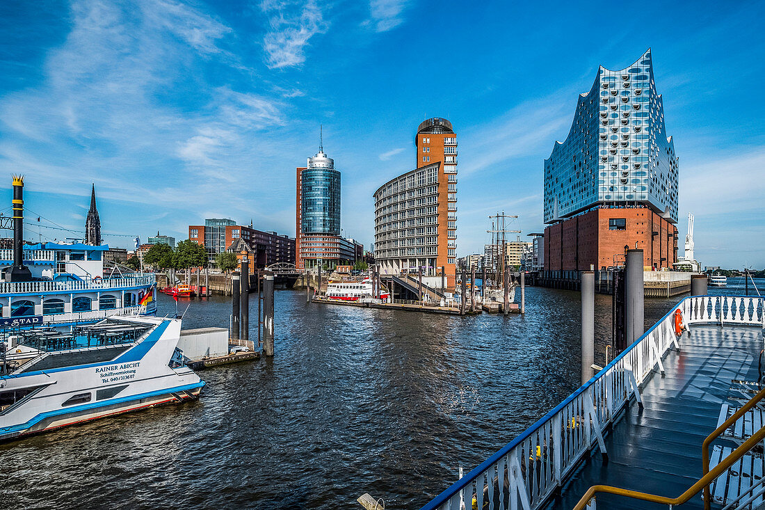 View to the Elbphilharmonie in Hamburg, North Germany, Germany