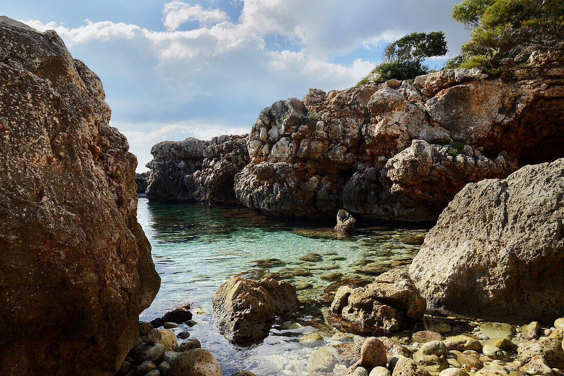 Bucht, Cala Morlanda, Manacor, Mallorca, Spanien, Europa