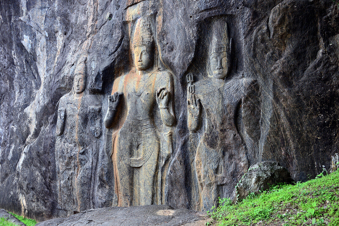 Statues near Buduruvagala, southern mountains, Sri Lanka