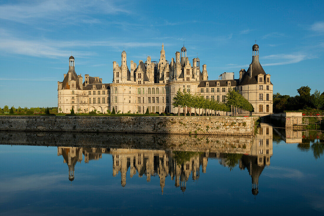 Schloss Chambord, Nordfassade, UNESCO-Weltkulturerbe, Chambord, Loire, Department Loire et Cher, Region Centre, Frankreich