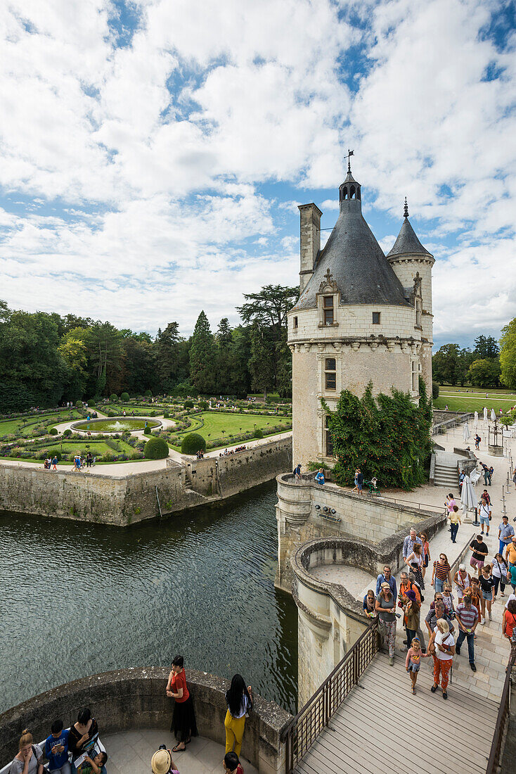 Chenonceau Castle on the Cher, Château de Chenonceau, Department Chenonceaux, Indre-et-Loire, Center Region, France