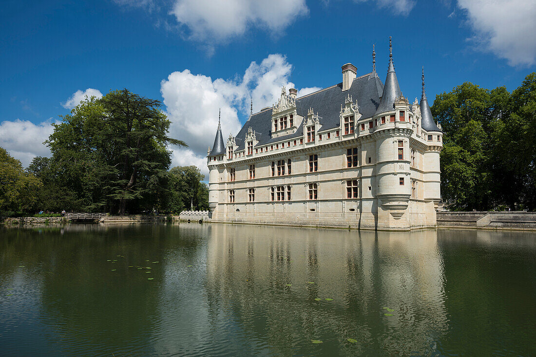 Château Azay-le-Rideau, Renaissance-Schloss an der Loire, UNESCO-Weltkulturerbe, Département Indre-et-Loire, Frankreich