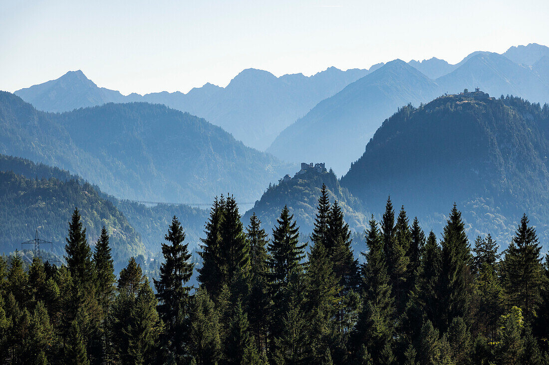 View on Castle Ehrenberg, Reutte, Tirol, Alps, Austria, Europe