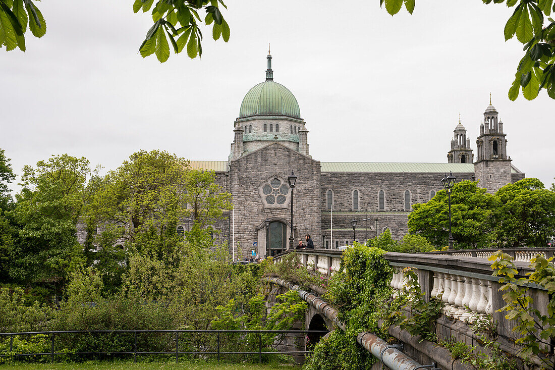 Galway Cathedral seen from the other side of the river Corrib, Galway, County Galway, Ireland, Europe