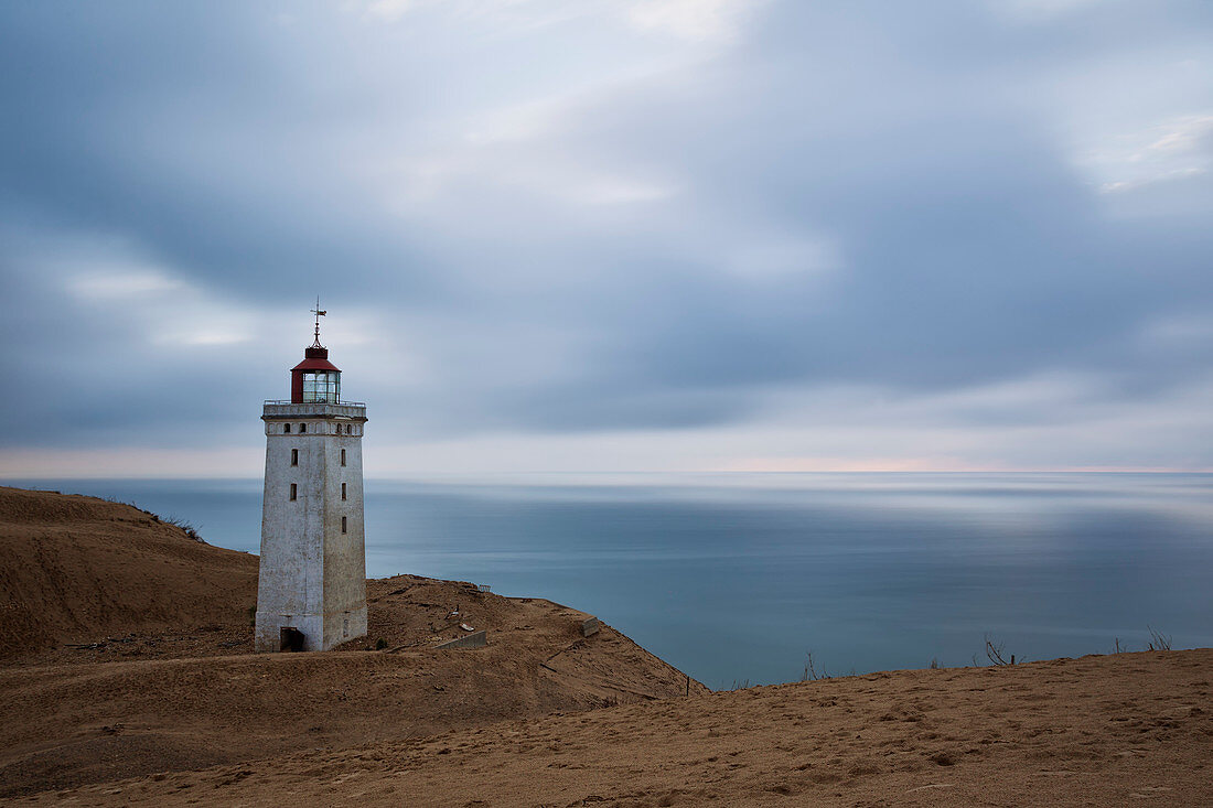 summer sunset at Rubjerg Knude Lighthouse, Municipality of Hjorring, Lokken, Denmark, Europe