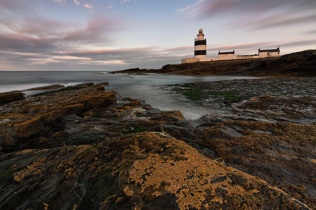 summer sunshine at Hook Head lighthouse, Hook peninsula, country Wexford, Leinster province, south east Ireland, Ireland, Europe 