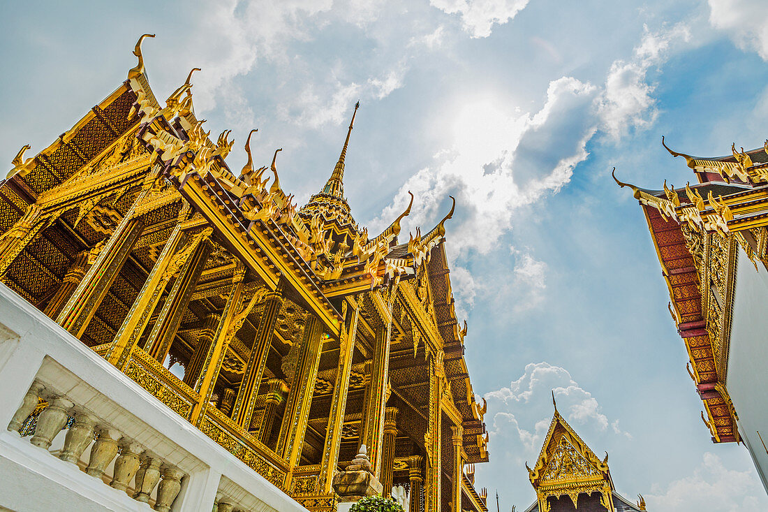 Low angle view of Wat Phra Kaew in Bangkok, Thailand