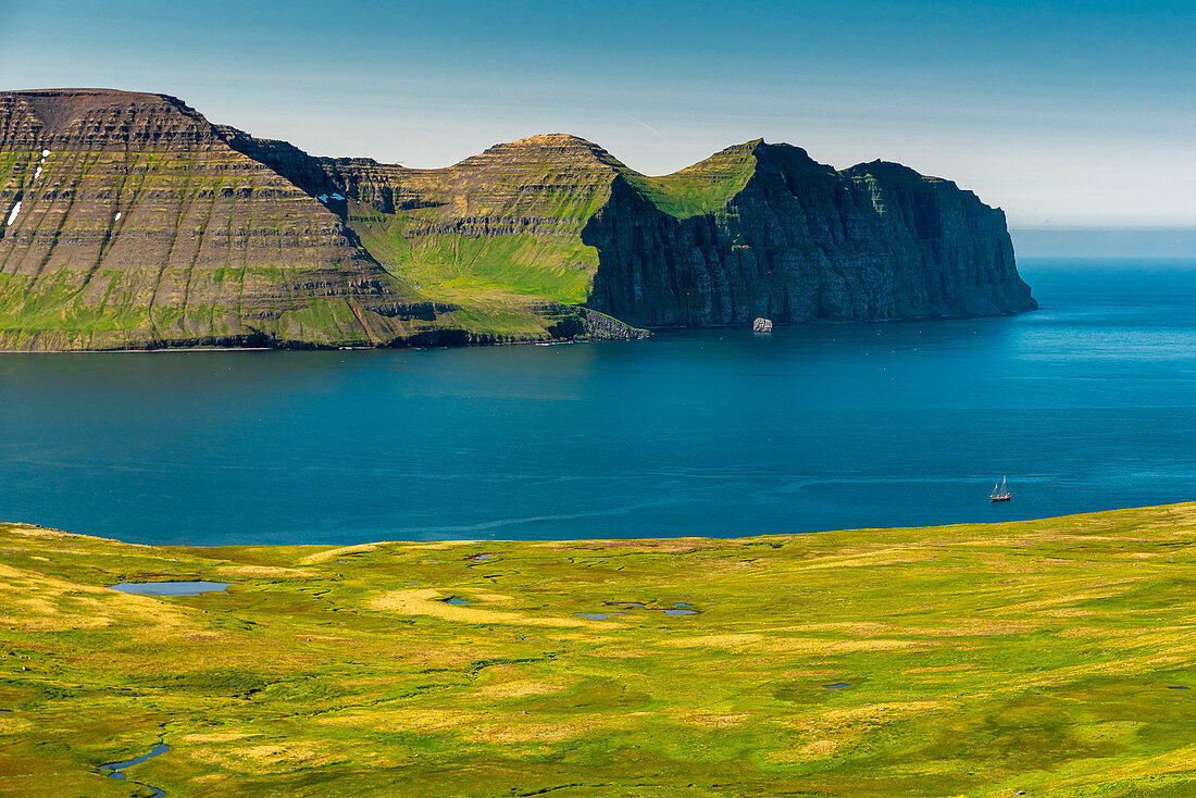 Panoramic view in Hornstrandir, Hornbjargsviti. West Fjords. Iceland