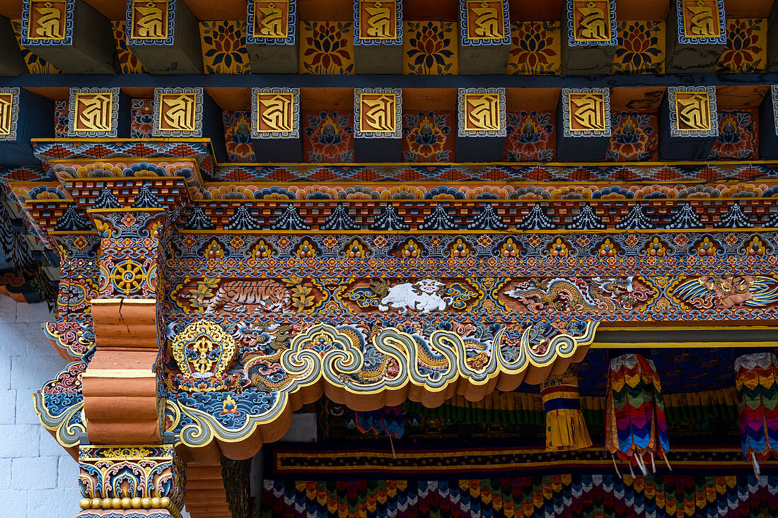 Inside the Punakha Dzong, also known as Pungtang Dewa chhenbi Phodrang. Punakha, Bhutan, Himalayan Country, Himalayas, Asia, Asian.