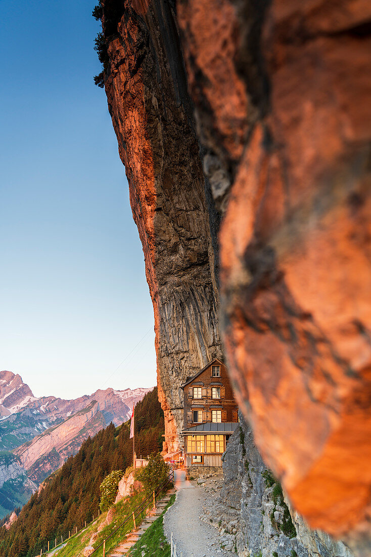 Gasthaus Aescher-Wildkirchli, Ebenalp, Appenzell Innerrhoden, Schweiz