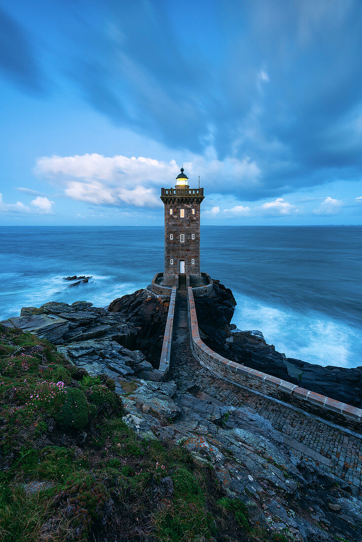 Kermorvan Leuchtturm, Le Conquet, Brest, Finistère Departement, Bretagne, Frankreich, Europa