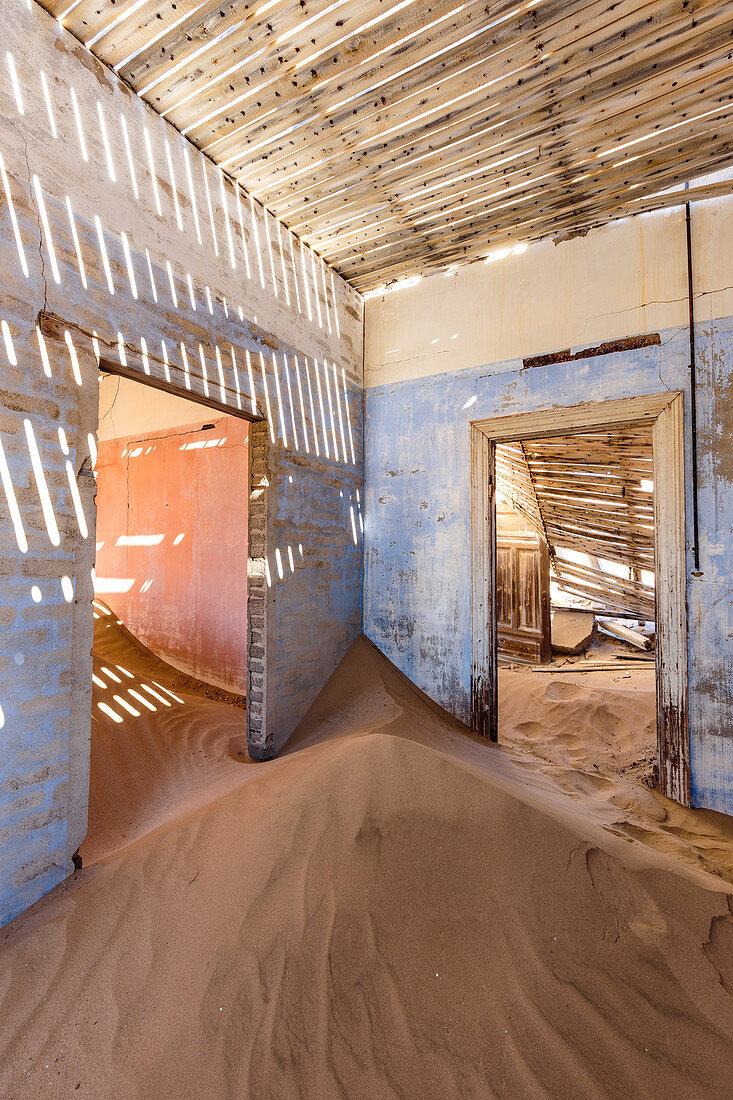 The inside of an abandoned building, Kolmanskop,Luderitz,Namibia,Africa